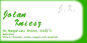 jolan kniesz business card